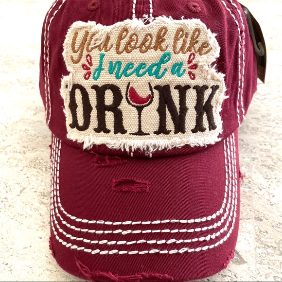 KBETHOS Accessories - KBethos Hat “You look like I need a DRINK” RED